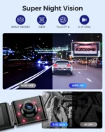 AZDOME M550 Max 4K – Dashcam 3 Canaux Avant, Arrière et Cabine 2.5K avec GPS et Wi-Fi – Image 5