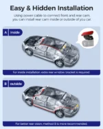 AZDOME M550 Max 4K – Dashcam 3 Canaux Avant, Arrière et Cabine 2.5K avec GPS et Wi-Fi – Image 10