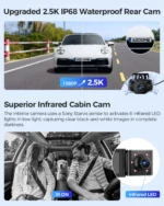 AZDOME M550 Max 4K – Dashcam 3 Canaux Avant, Arrière et Cabine 2.5K avec GPS et Wi-Fi – Image 3