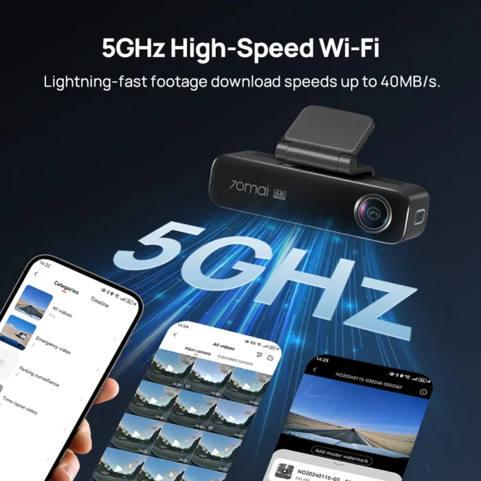 70mai Dashcam M800 4K HDR eMMC 128GB avec GPS et ADAS Intégrés – Image 6