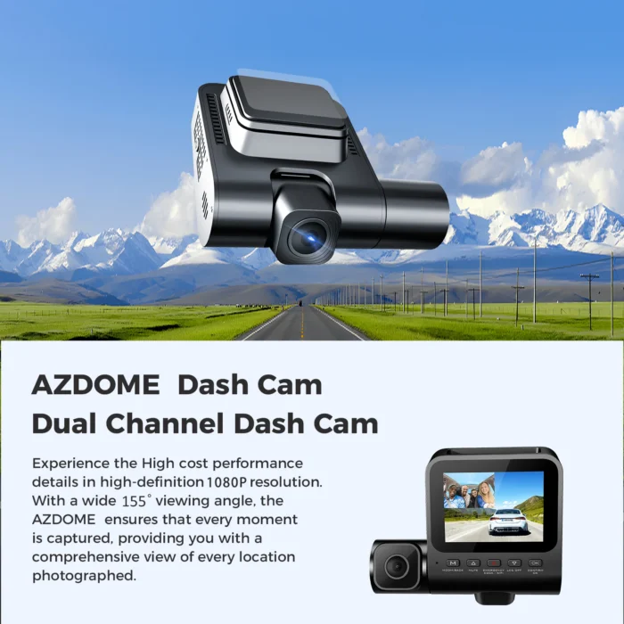 AZDOME Dashcam V600 3CH 1080P – Caméras Avant, Intérieure et Arrière pour Protection 360° – Image 5