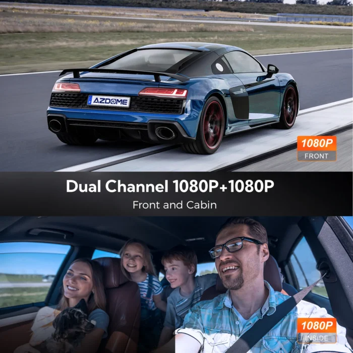 AZDOME Dashcam V600 3CH 1080P – Caméras Avant, Intérieure et Arrière pour Protection 360° – Image 4