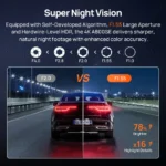 70mai Dashcam A800SE Voiture 4K HDR Avant/Arrière avec GPS et Supercondensateur – Image 8