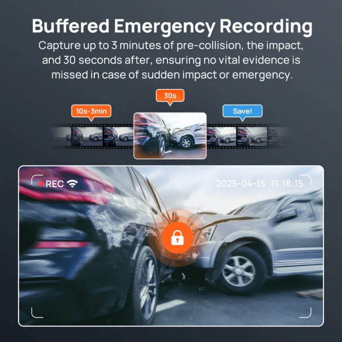 70mai Dashcam A800SE Voiture 4K HDR Avant/Arrière avec GPS et Supercondensateur – Image 9