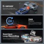 AZDOME Dashcam V600 3CH 1080P – Caméras Avant, Intérieure et Arrière pour Protection 360° – Image 6