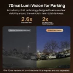 70mai Dashcam T800 Dashcam 4K HDR 3 Canaux – Triple Caméra Avant/Arrière/Intérieure, WiFi 6, GPS & ADAS – Image 9