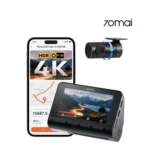 70mai Dashcam A800SE Voiture 4K HDR Avant/Arrière avec GPS et Supercondensateur
