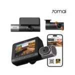 70mai Dashcam T800 Dashcam 4K HDR 3 Canaux – Triple Caméra Avant/Arrière/Intérieure, WiFi 6, GPS & ADAS