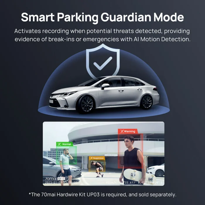 70mai Dash Cam A810 Avant & Arrière 4K HDR – Sécurité et Clarté Maximales – Image 9