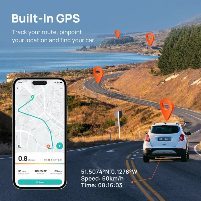 70mai Dash Cam A810 Avant & Arrière 4K HDR – Sécurité et Clarté Maximales – Image 10