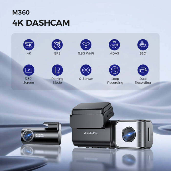 AZDOME M360 – Dashcam 4K avec GPS, ADAS, Wi-Fi 5.8G et Enregistrement Double – Image 10