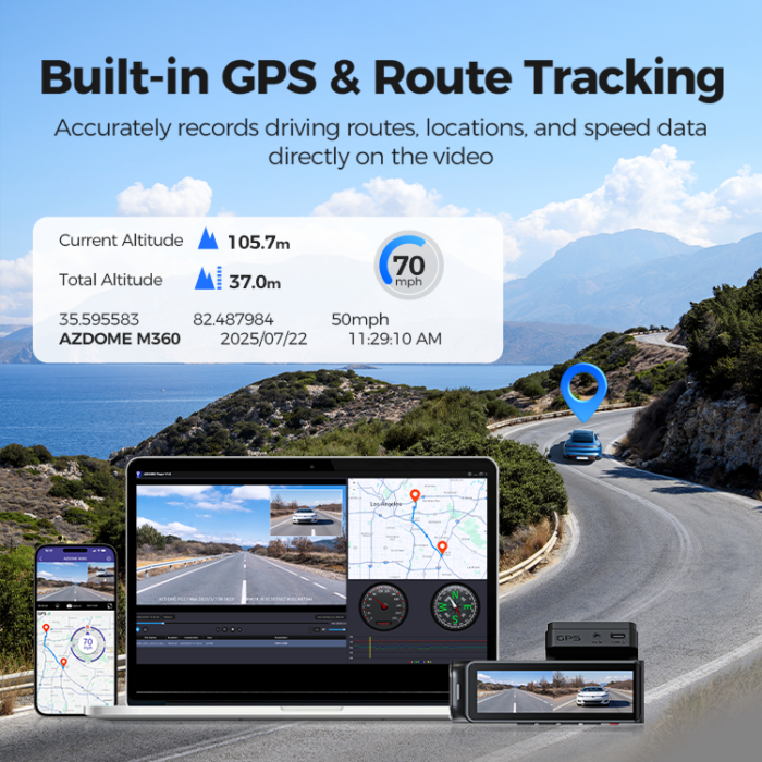 AZDOME M360 – Dashcam 4K avec GPS, ADAS, Wi-Fi 5.8G et Enregistrement Double – Image 6