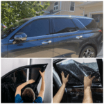 Installation de films teintés premium pour vitres de voiture pour l'intimité et la protection UV