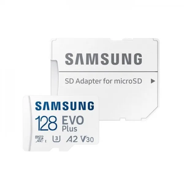Carte MicroSD Samsung EVO Plus 128Go haute performance avec adaptateur pour dashcam et système multimédia voiture