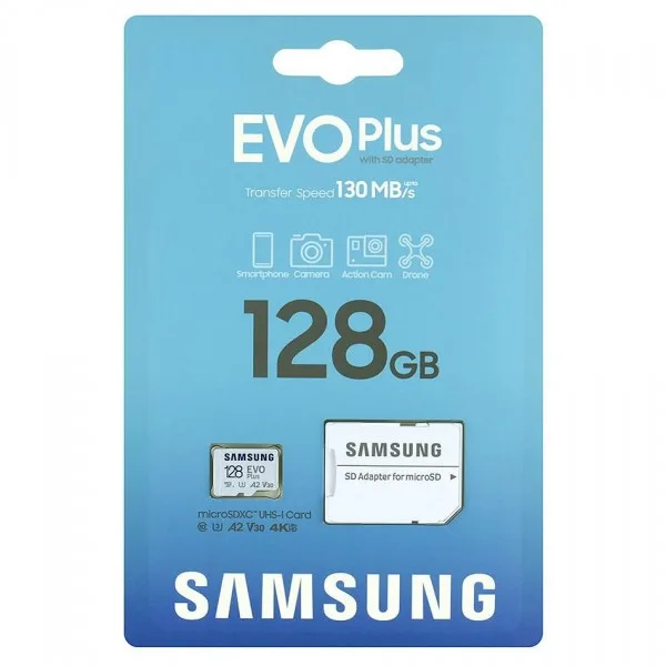 Carte mémoire Samsung EVO Plus 128Go, accessoire premium pour dashcam et auto