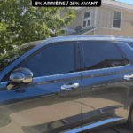 Films solaires premium pour voiture avec opacité 25% à l'avant et 5% à l'arrière pour une intimité maximale
