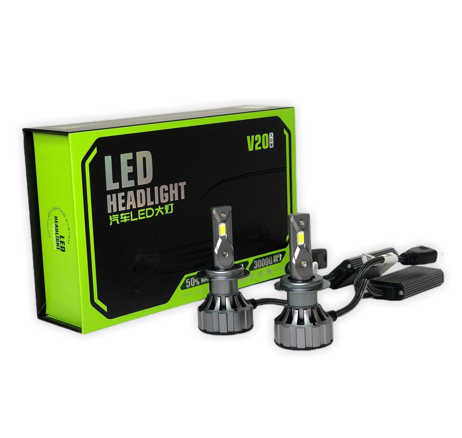 Kit d'ampoules phares LED V20 premium pour voiture, éclairage auto haute performance