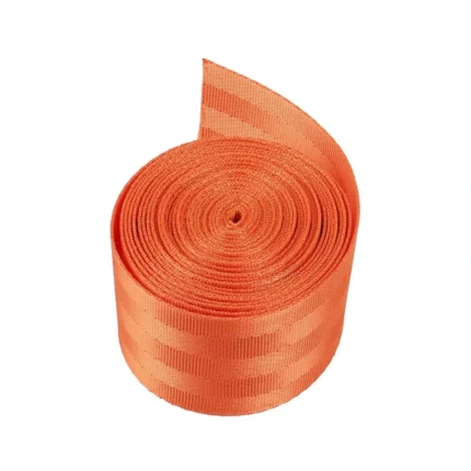 Sangle de ceinture de sécurité auto premium orange vif, rouleau de tissu tressé durable pour personnalisation d'accessoires auto au Maroc.