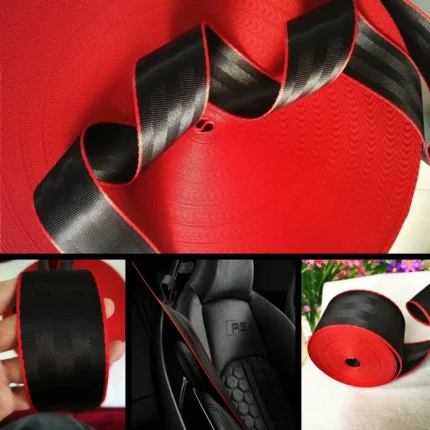 Sangle de ceinture de sécurité Audi RS premium bicolore rouge et noir pour tuning auto au Maroc