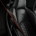 Premium red-trimmed seatbelt accessory for Audi RS sport seats, available at Roh Accessoires in Morocco.