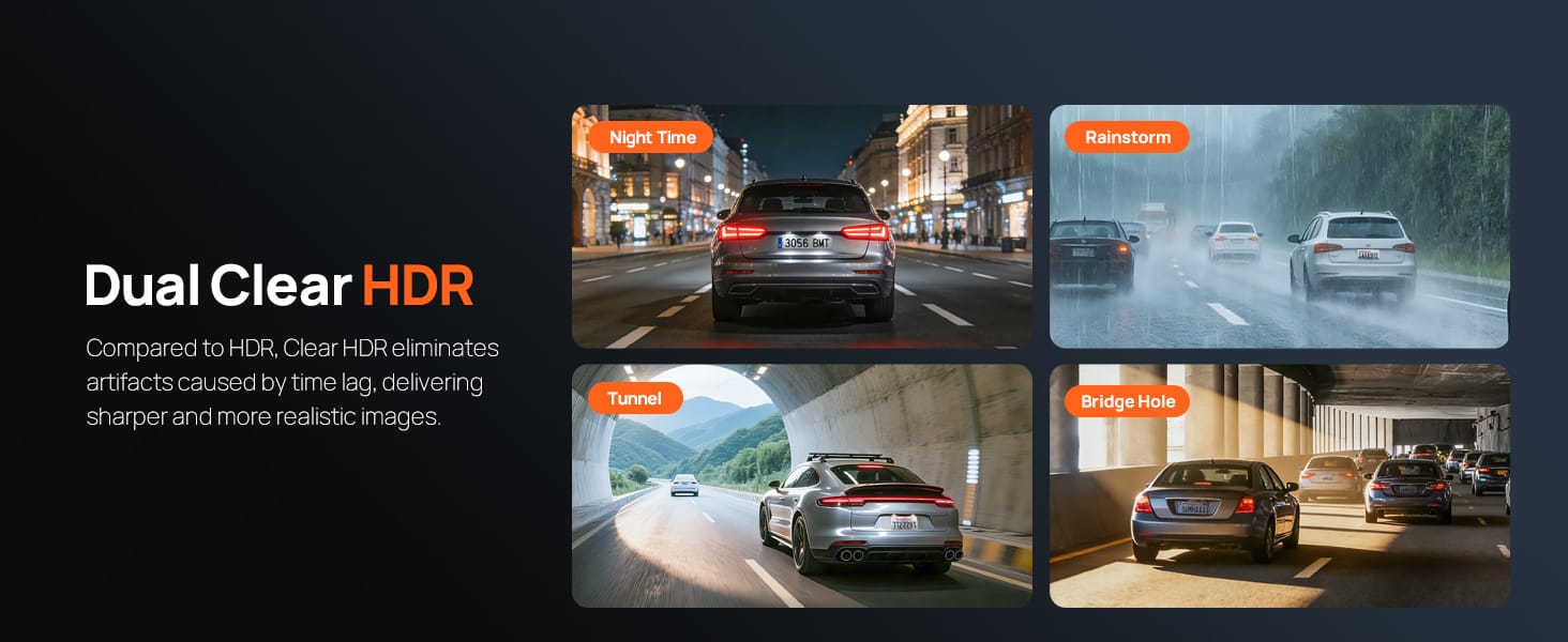 Dual Dash Cam with HDR