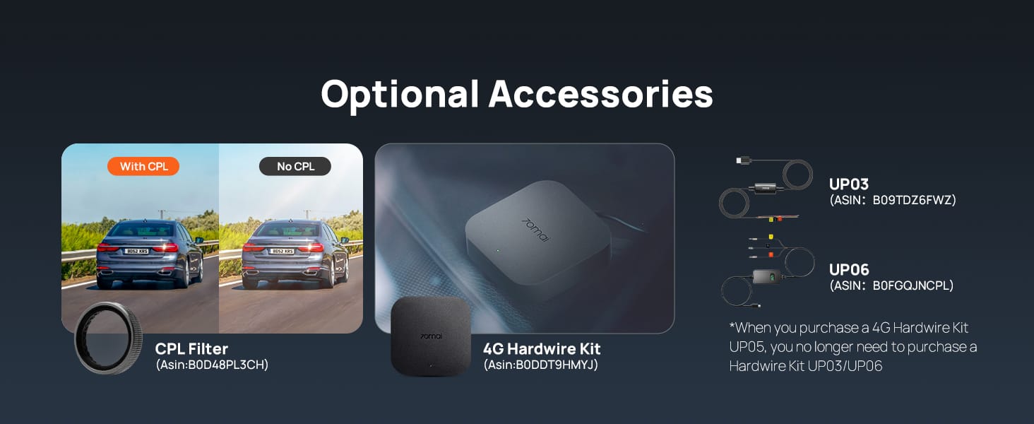 optional accessories