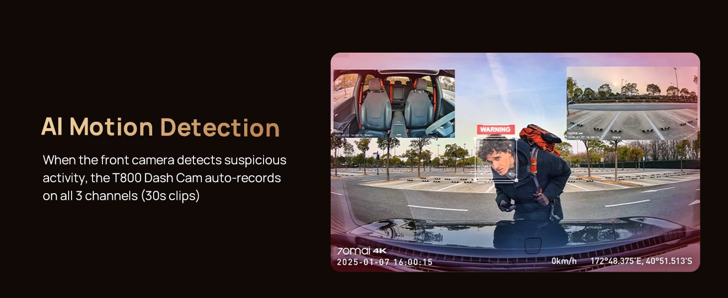 AI Motion Detection dash cam