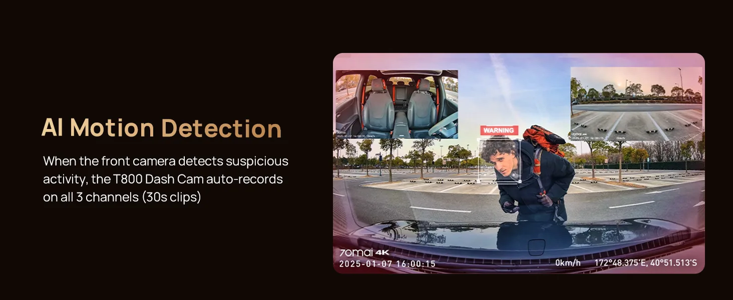 AI Motion Detection dash cam